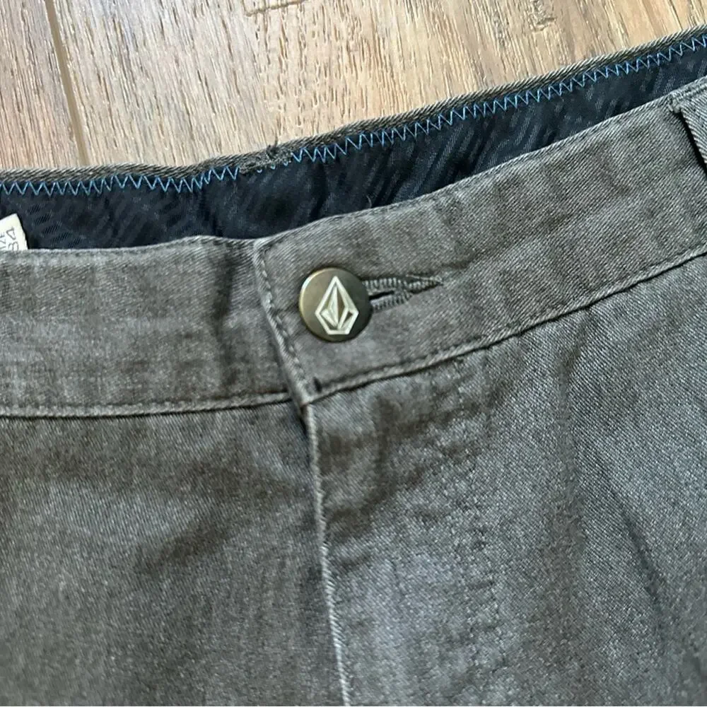 VOLCOM Men’s‎ Shorts, Corpo Class Chino, Gray, Pockets, Size 34